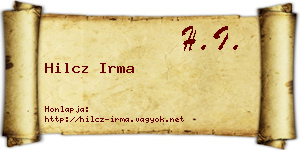 Hilcz Irma névjegykártya